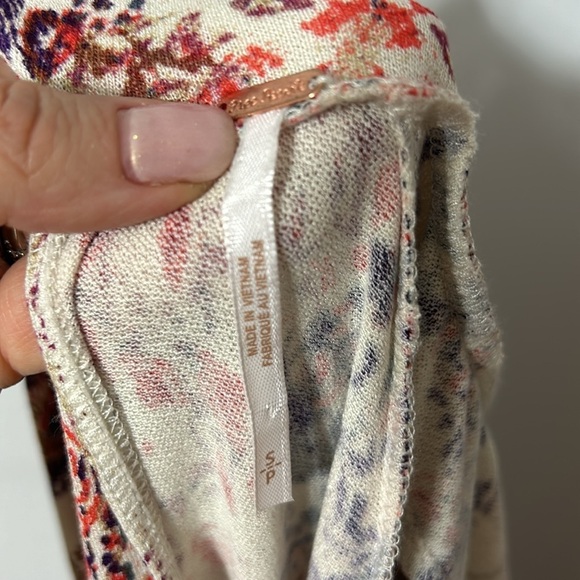 Free People All Dolled Up Longsleeve Boho Dress Burgundy Ivory Size Small - Picture 6 of 6